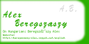 alex beregszaszy business card